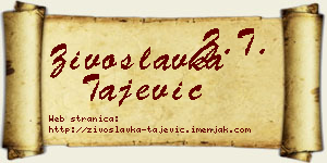 Živoslavka Tajević vizit kartica
